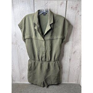 Twenty One Womens Romper Size Small Olive Green Button Down